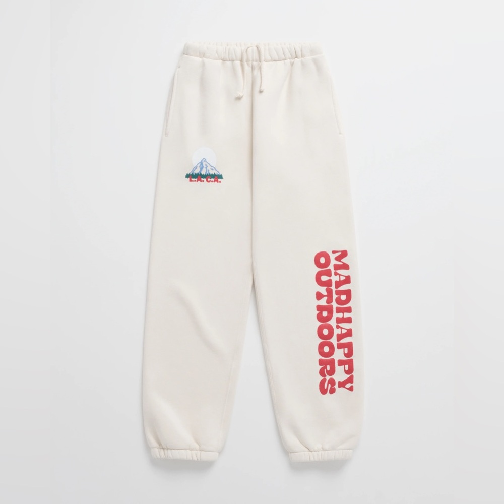 NWT Madhappy Cream Sweatpants with Red Logo
